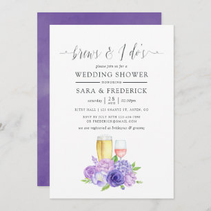 Invitation Aquarelle ultra violet Floral brasse avant de fair