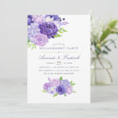 Invitation Aquarelle ultra violette Fleur d'engagement (Debout devant)