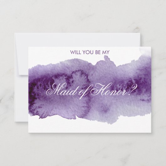 Invitation Aquarelle ultra violette tu seras ma (Devant)