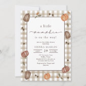 Invitation Aquarelle Un Baby shower Un Peu Citrouille (Devant)