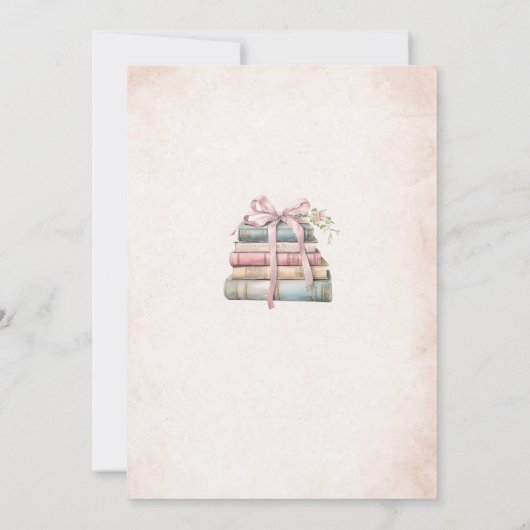 Invitation Aquarelle Un nouveau chapitre commence Baby shower (Dos)