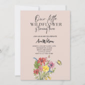 Invitation aquarelle un petit anniversaire fleur sauvage (Devant)