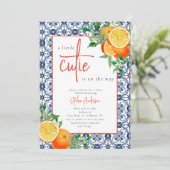 Invitation Aquarelle Un petit Baby shower de la Cutie (Debout devant)