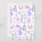 Invitation Aquarelle Un petit Baby shower de sirène (Dos)