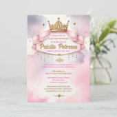 Invitation Aquarelle Un Petit Baby shower Princesse (Debout devant)