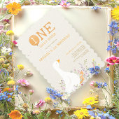 Invitation Aquarelle Une oie soie Fleur sauvage 1er anniversa