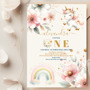 Invitation Aquarelle Unicorne Aquarelle Fille Anniversaire