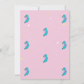 Invitation Aquarelle Unicorne Rainbow Stars Coeurs Anniversai (Dos)