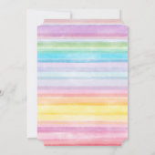 Invitation Aquarelle Unicorne Rainbow Stripes Baby shower (Dos)