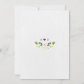 Invitation Aquarelle unique Fiançailles photo floral blanc (Dos)