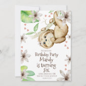 Invitation Aquarelle Valentines Jour Fente Anniversaire Flora (Devant)