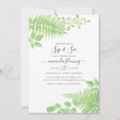 Invitation Aquarelle Végétal Sip and See (Devant)