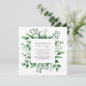 Invitation Aquarelle végétale botanique. Anniversaire de enfa (Debout devant)