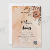 Invitation Aquarelle végétale en terre cuite Code QR (Devant)