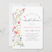 Invitation Aquarelle végétale florale Fête des mariées rose (Devant)