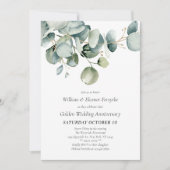 Invitation Aquarelle Verdure 50e anniversaire de Mariage (Devant)