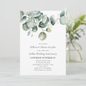 Invitation Aquarelle Verdure 50e anniversaire de Mariage (Debout devant)