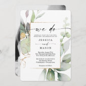 Invitation Aquarelle Verdure avec or Nous faisons Mariage (Devant / Derrière)