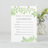 Invitation Aquarelle Verdure Baby shower Baby Guesses (Debout devant)