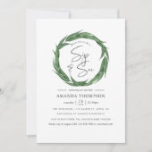 Invitation Aquarelle Verdure Baby Sip and See (Devant)