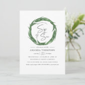 Invitation Aquarelle Verdure Baby Sip and See (Debout devant)