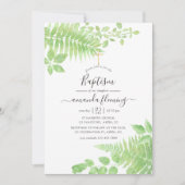 Invitation Aquarelle Verdure Baptême (Devant)
