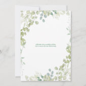 Invitation Aquarelle Verdure Baptême bébé (Dos)