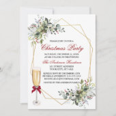 Invitation Aquarelle Verdure Berries Fête de Noël Verre (Devant)