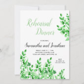 Invitation Aquarelle Verdure Calligraphie Dîner de répétition (Devant)