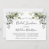 Invitation Aquarelle Verdure Calligraphie Sage Déjeuner nupti (Devant)