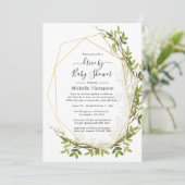 Invitation Aquarelle Verdure Conduite géométrique Par Douche (Debout devant)