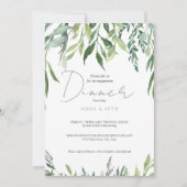 Invitation Aquarelle Verdure Dîner Fiançailles (Devant)
