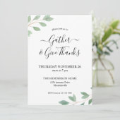 Invitation Aquarelle Verdure Dîner Thanksgiving (Debout devant)