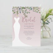 Invitation Aquarelle Verdure Dusty Fête des mariées rose (Debout devant)