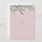 Invitation Aquarelle Verdure Dusty Fête des mariées rose (Dos)