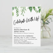 Invitation Aquarelle Verdure Écriture Manuscrite Célébrez Ave (Debout devant)