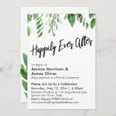 Invitation Aquarelle Verdure Écriture Manuscrite Heureusement (Devant / Derrière)