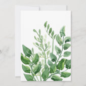 Invitation Aquarelle Verdure Écriture Manuscrite Heureux Pour (Dos)