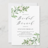 Invitation Aquarelle Verdure et fleurs Brunch nuptial (Devant)