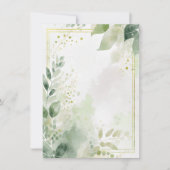 Invitation Aquarelle verdure et or mariage vierge (Devant)