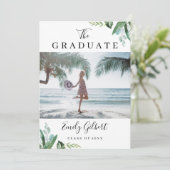 Invitation Aquarelle Verdure Été Graduation Party Photo (Debout devant)