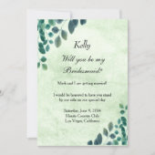 Invitation Aquarelle Verdure Eucalyptus Feuille Bridesmaid (Devant)