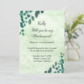 Invitation Aquarelle Verdure Eucalyptus Feuille Bridesmaid (Debout devant)