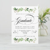 Invitation Aquarelle Verdure Eucalyptus Graduation Party (Debout devant)