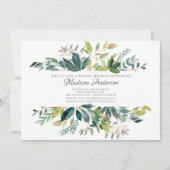 Invitation Aquarelle Verdure Fête des mariées botanique (Devant)