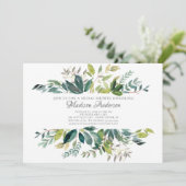 Invitation Aquarelle Verdure Fête des mariées botanique (Debout devant)