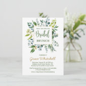 Invitation Aquarelle verdure feuillage Brunch nuptial (Debout devant)