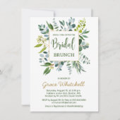 Invitation Aquarelle verdure feuillage Brunch nuptial (Devant)