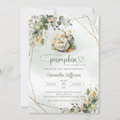 Invitation Aquarelle verdure feuillage chute laisse citrouill (Devant)
