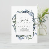 Invitation Aquarelle Verdure Feuille 40e anniversaire femme (Debout devant)